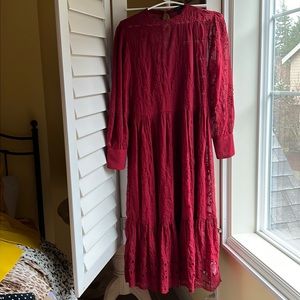 J.crew lace midi dress size 12. With liner. Great condition!